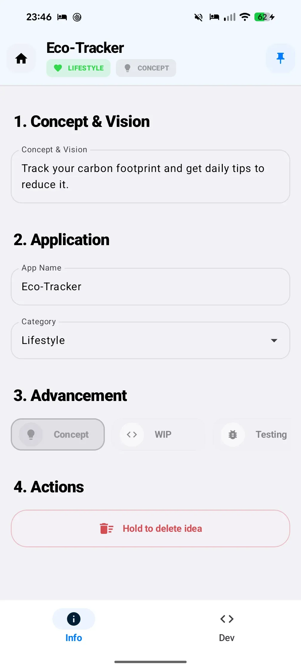 Fiche détaillée d’un projet dans Forge avec vision et avancement