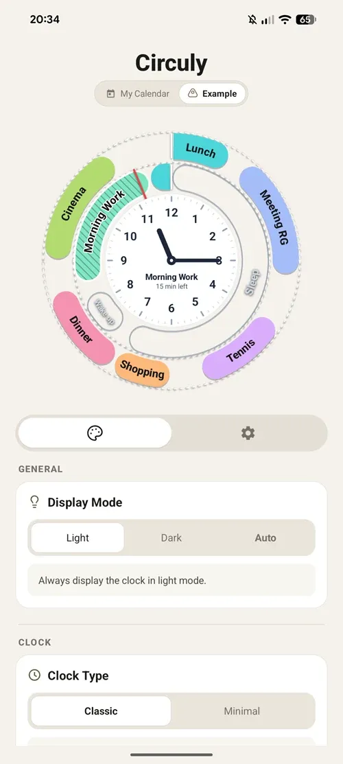 Circuly customization panel with interactive watch face and Stitch controls